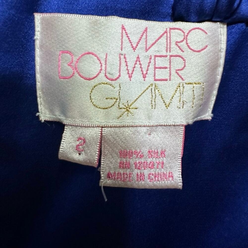 Marc Bouwer Glamlit Silk One Shoulder Cocktail Party Dress Sz 2 Homecoming Y2K - Picture 7 of 7